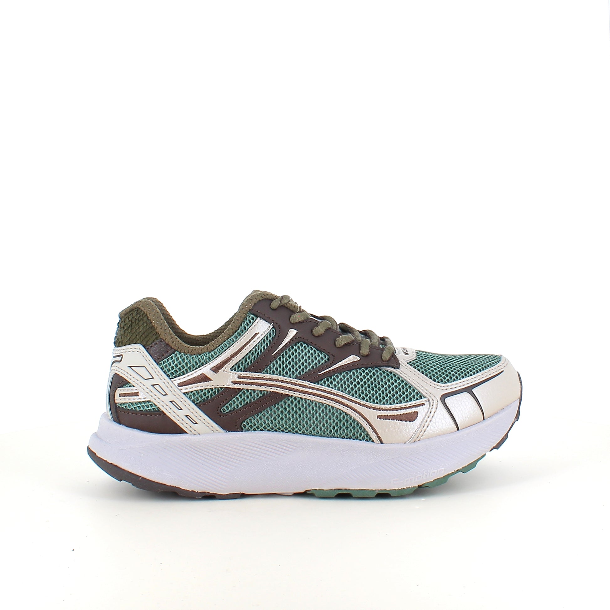 Woden Freja Runner – olivengrøn/brun sneaker med let gængesål