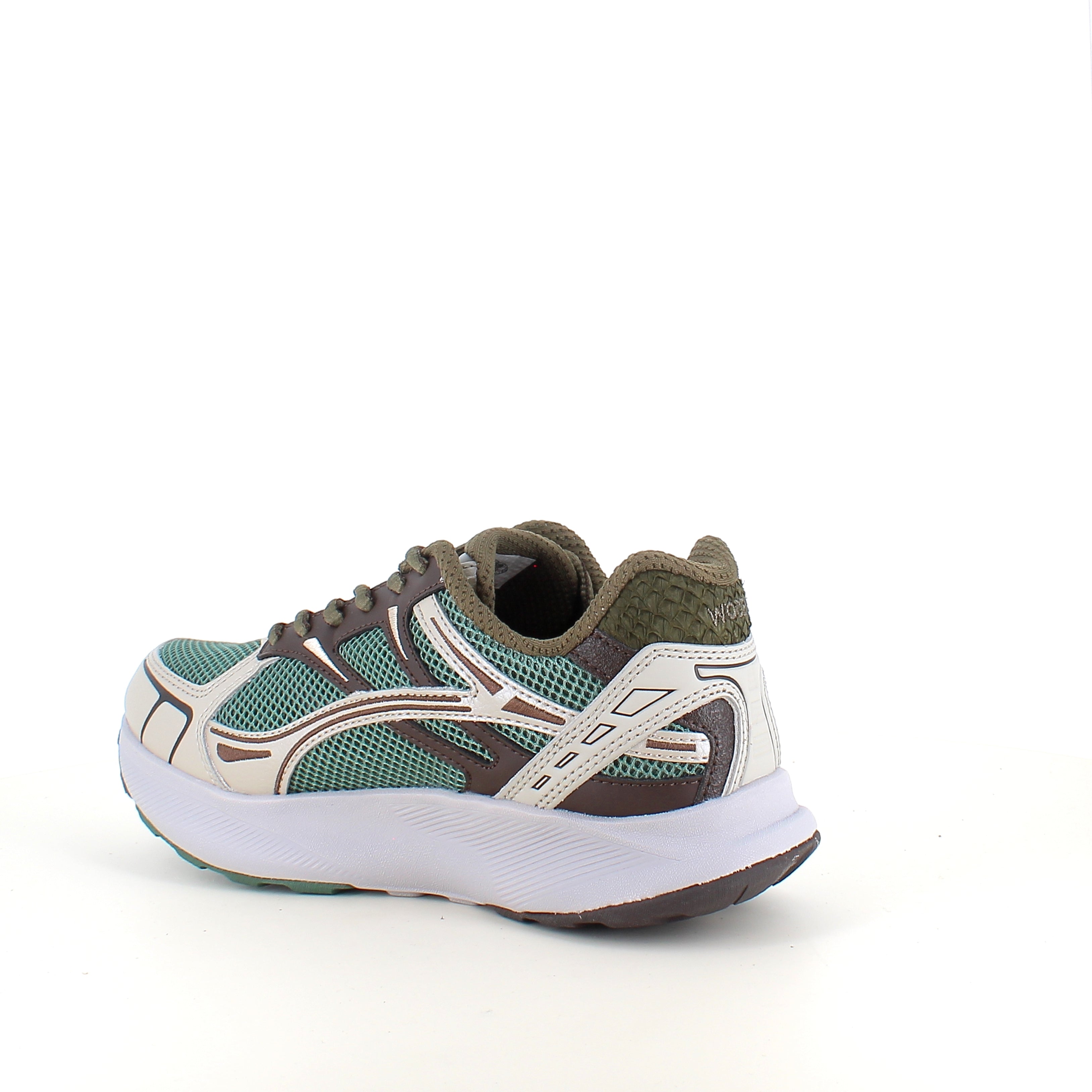 Woden Freja Runner – olivengrøn/brun sneaker med let gængesål