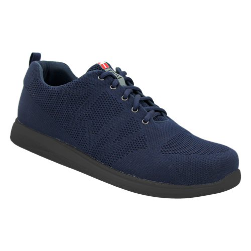 Navy knit sko med sorte såler