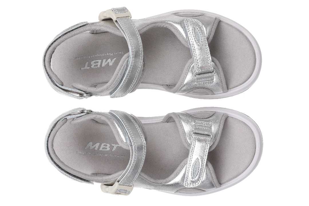 MBT Kisumu 3S Silver – Komfortable sandaler med støtte & justerbar pasform