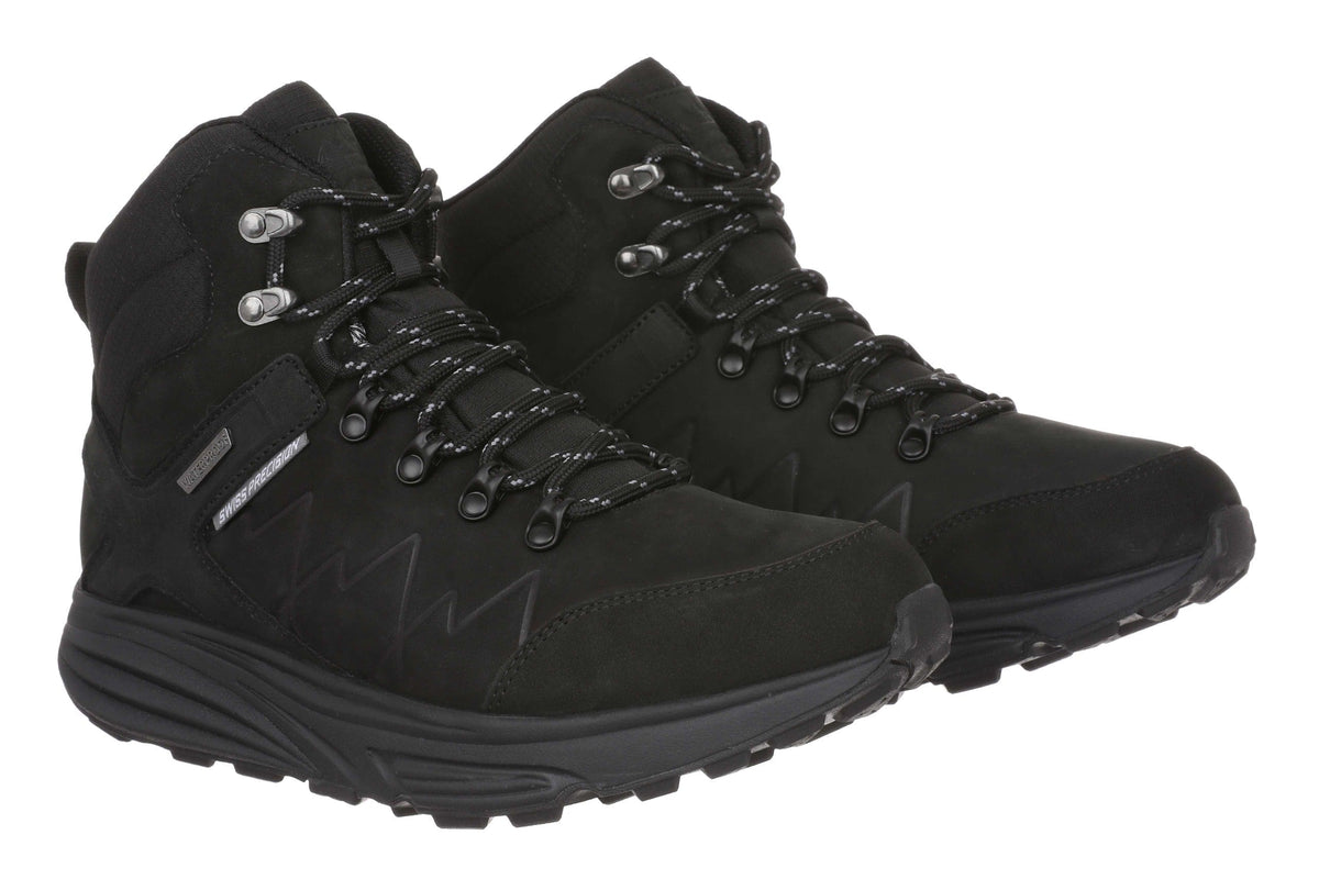 MBT Saint Moris Waterproof damevinterstøvle i sort med ergonomisk rullesål og Hydroguard membran.