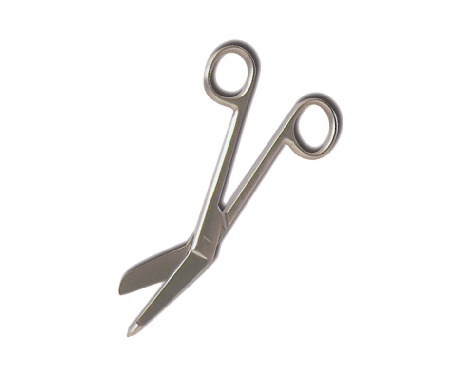 Bandagesaks i stål med gravering