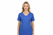 Blå t-shirt til dame med v-hals
