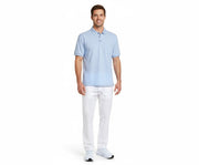 Nybo Lyseblå Herre Basic Poloshirt, Kortærmet, Slidstærk, Ribdetaljer, Brystlomme
