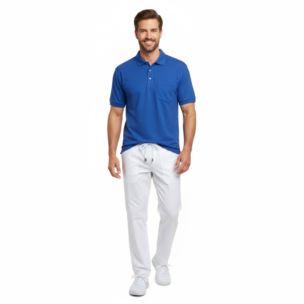 Nybo Kongeblå Herre Basic Polo Shirt, Brystlomme, Slidstærk