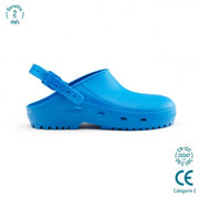 Blå Autoklaverbar clog med antistatiske skridhæmmende såler