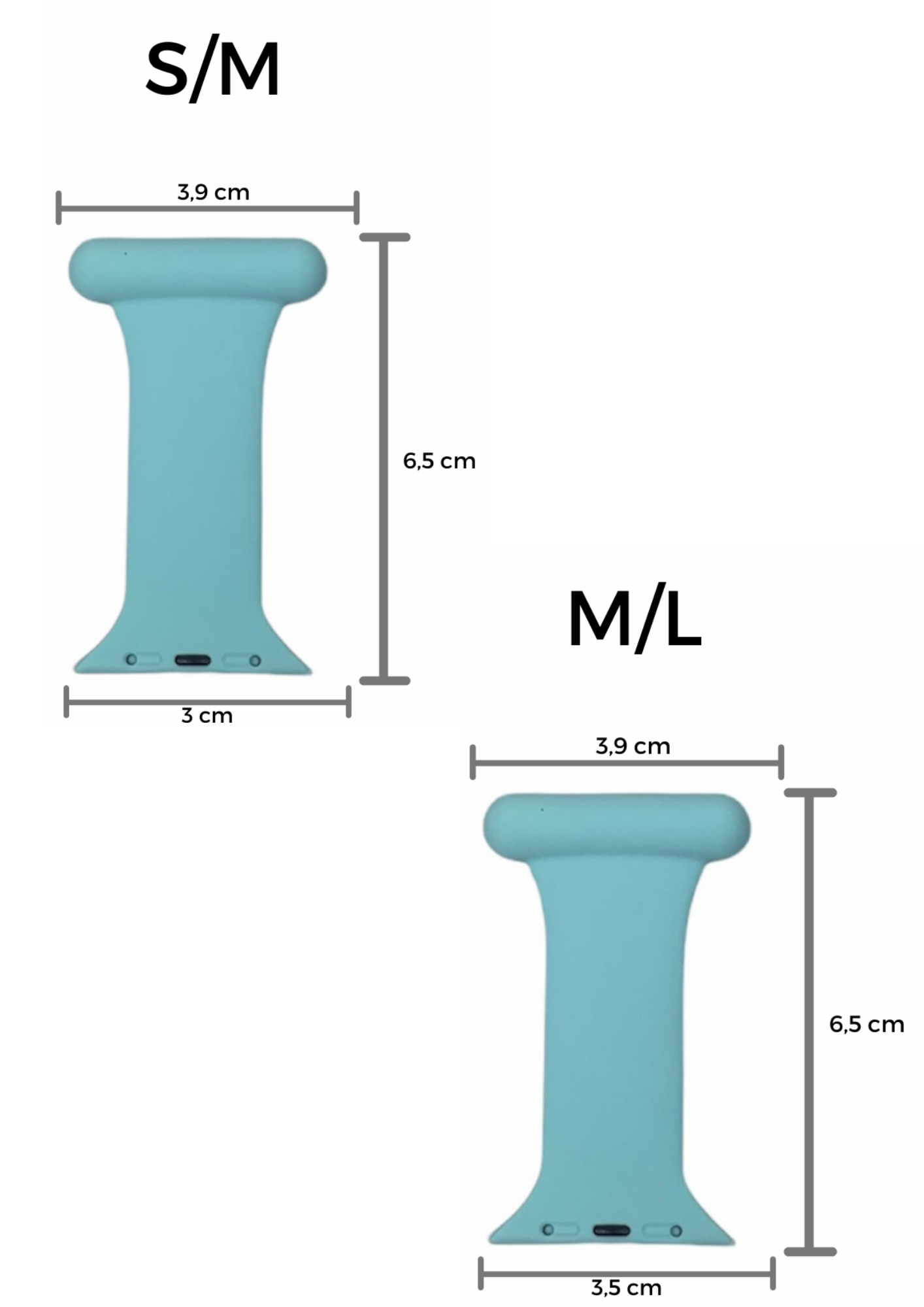 Lyseblå sygepleje silikone rem til Apple Watch
