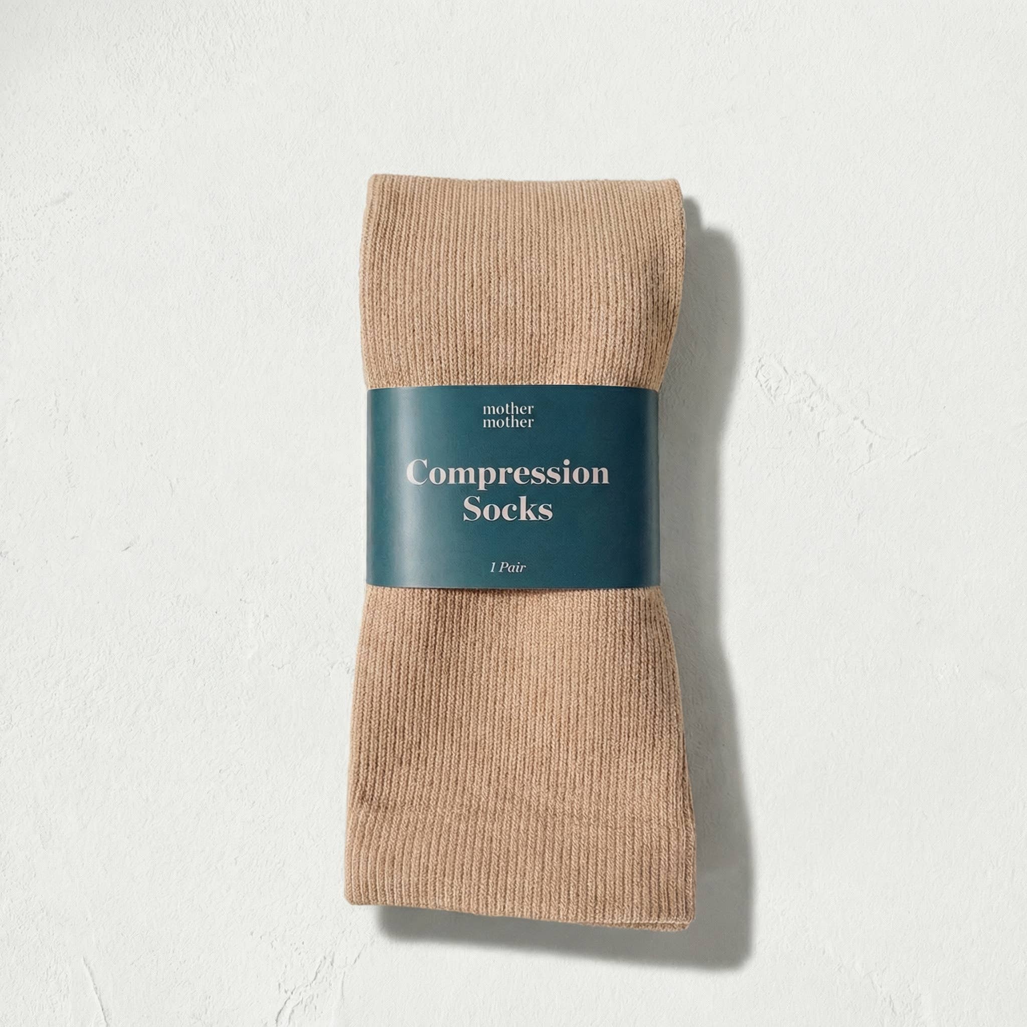 Kompressionsstrømper til graviditet i sandfarvet (15–20 mmHg)