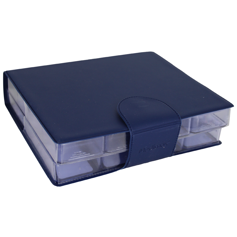 Pille æske Medimax, 7 æsker med ugedag og en blank