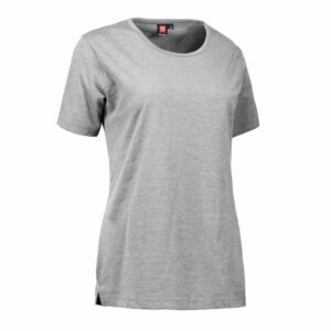 Nybo Grå Melange Dame Prowear T-Shirt, Slidstærk, Formstabil, Figursyet