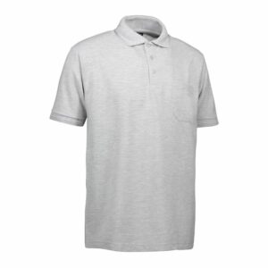 Nybo Grå Melange Herre Prowear Poloshirt, Slidstærk, Brystlomme