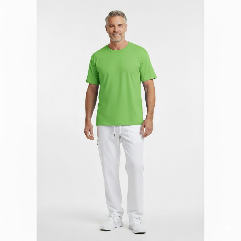 Nybo Æblegrøn Herre Basic T-shirt, Klassisk Model, Slidstærk, Komfort