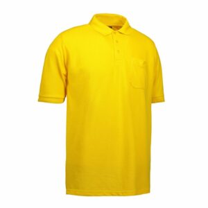 Nybo Gul Herre Basic Polo T-shirt, Slidstærk, Brystlomme