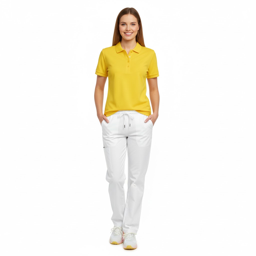 Nybo Gul Dame Prowear Poloshirt, Slidstærk, Forkrympet