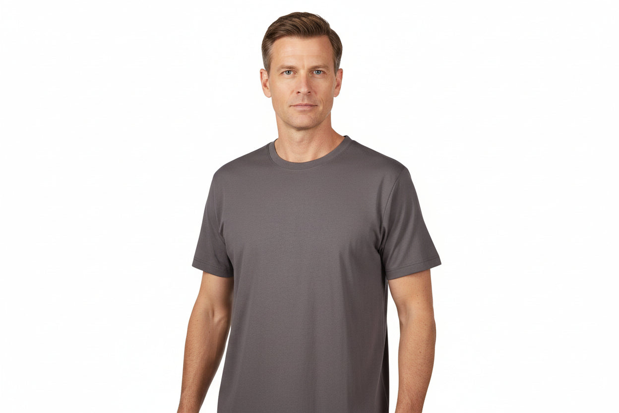 Slidstærk t-shirt i mørkegrå til mænd