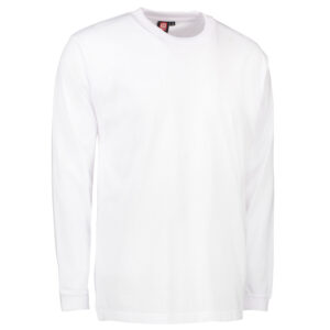 Slidstærk langærmet t-shirt til mænd i hvid