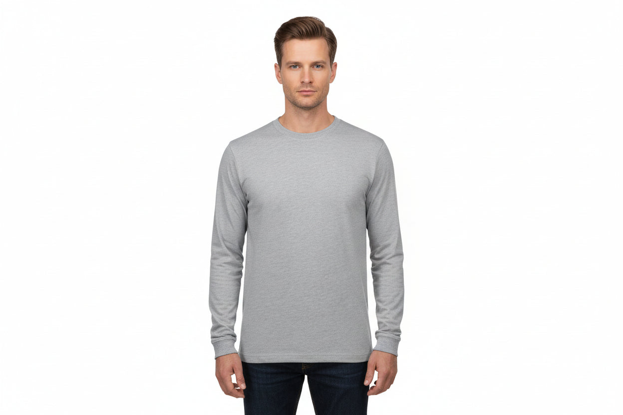 Slidstærk langærmet t-shirt til mænd i grå