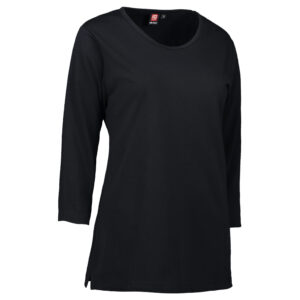 Slidstærk 3/4-ærmet dame t-shirt i sort