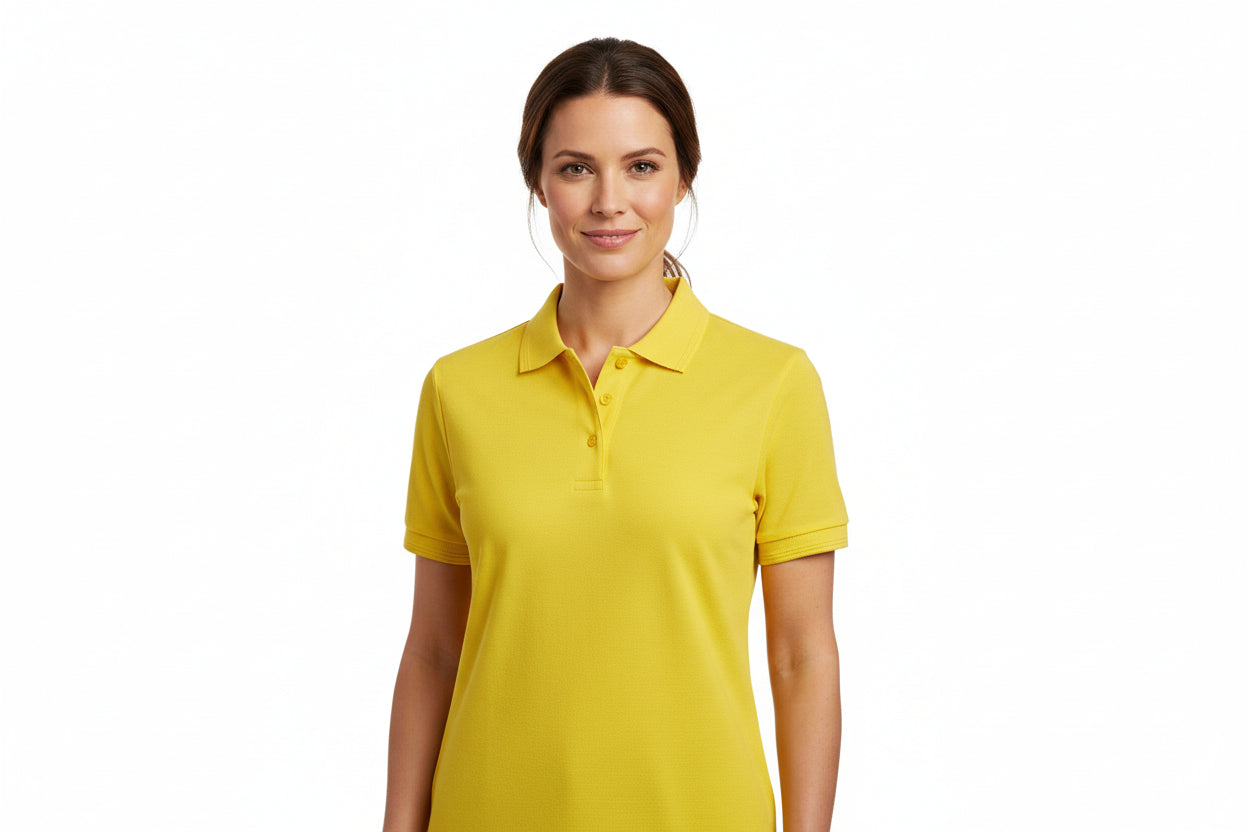 Slidstærk dame polo t-shirt i gul