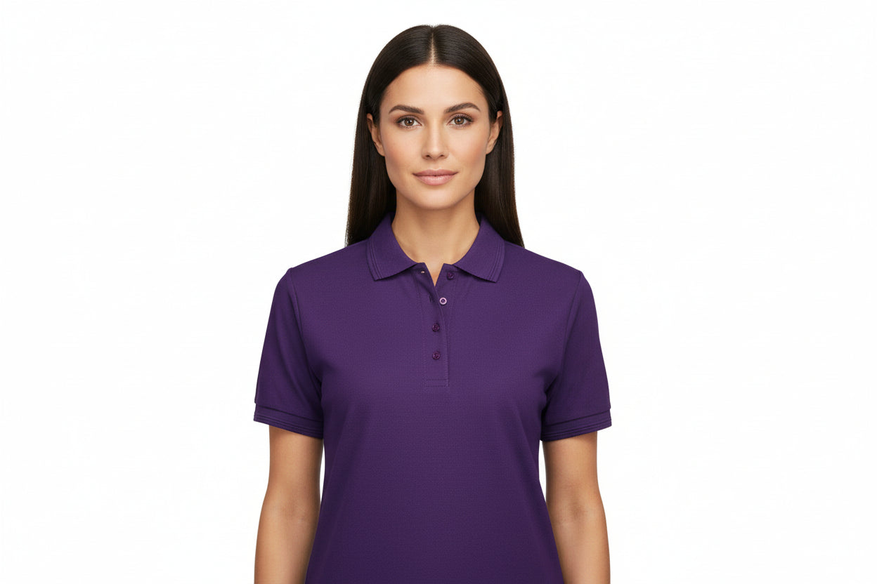 Slidstærk dame polo t-shirt i lilla