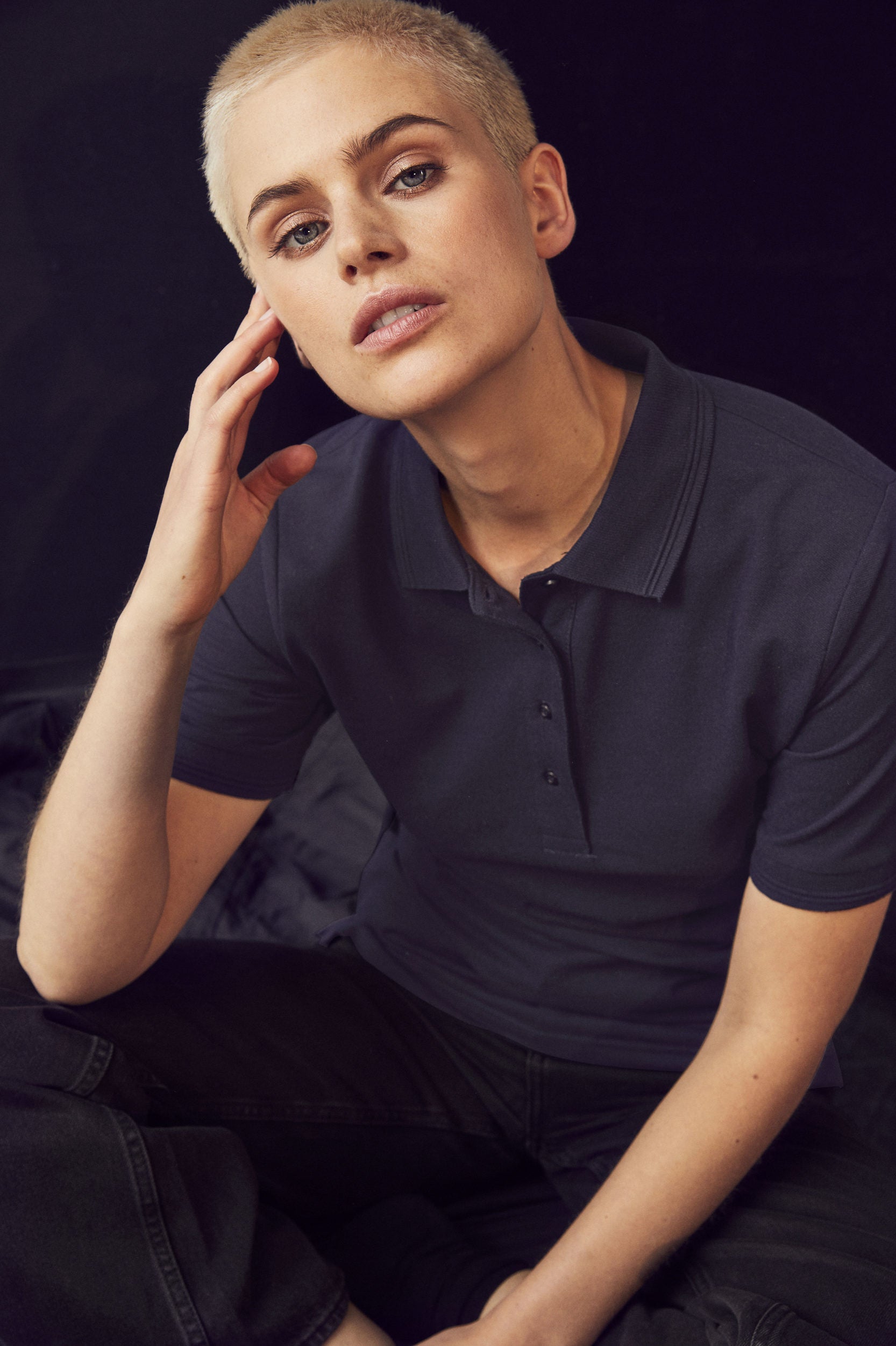 Slidstærk dame polo t-shirt i navy