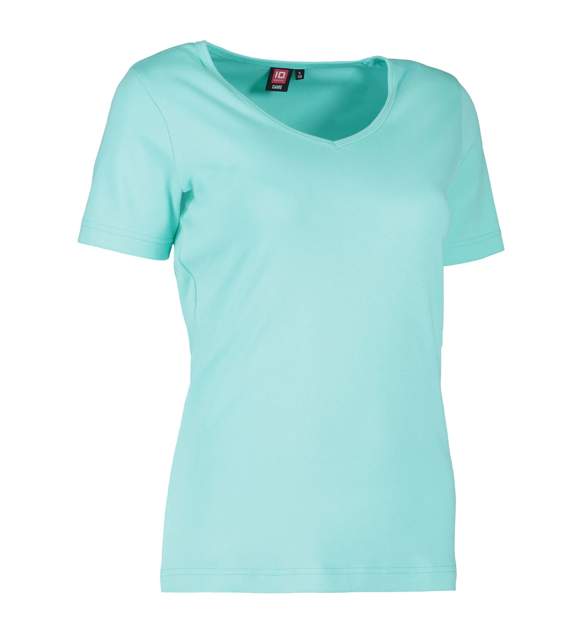 Dame t-shirt i mint med v-hals