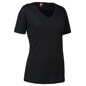 Sort dame t-shit med v-hals