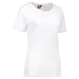 Dame t-shirt med rund hals i hvid