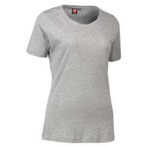 Dame t-shirt med rund hals i grå