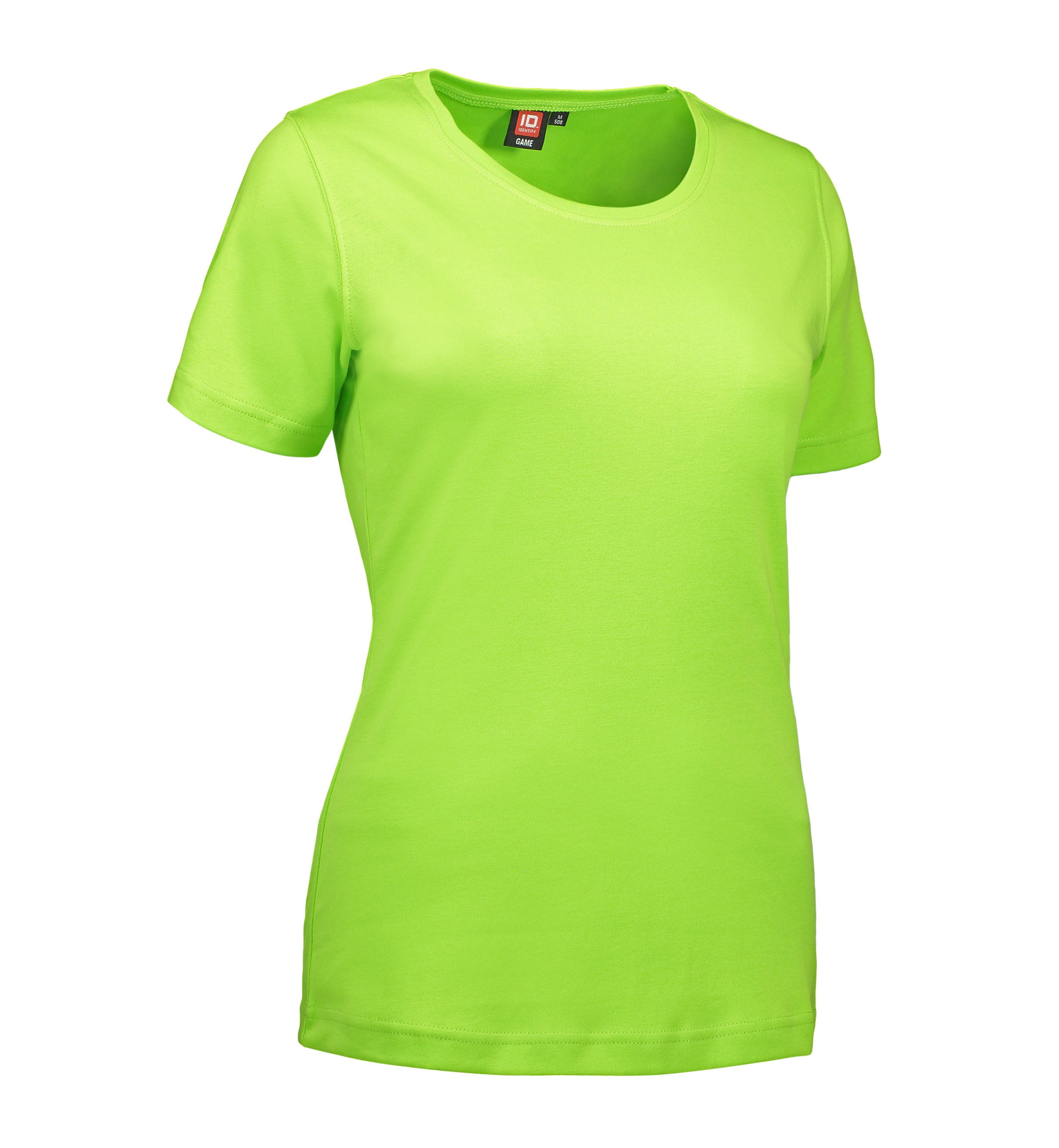 Lime farvet dame t-shirt med rund hals