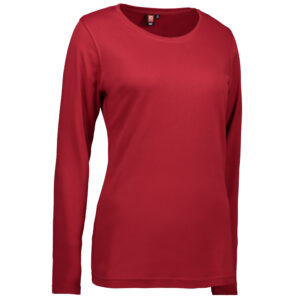 Langærmet dame t-shirt i rød