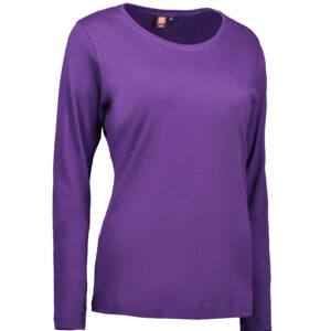 Langærmet dame t-shirt i lilla