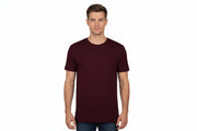 Mørk bordeaux t-shirt med rund hals til mænd