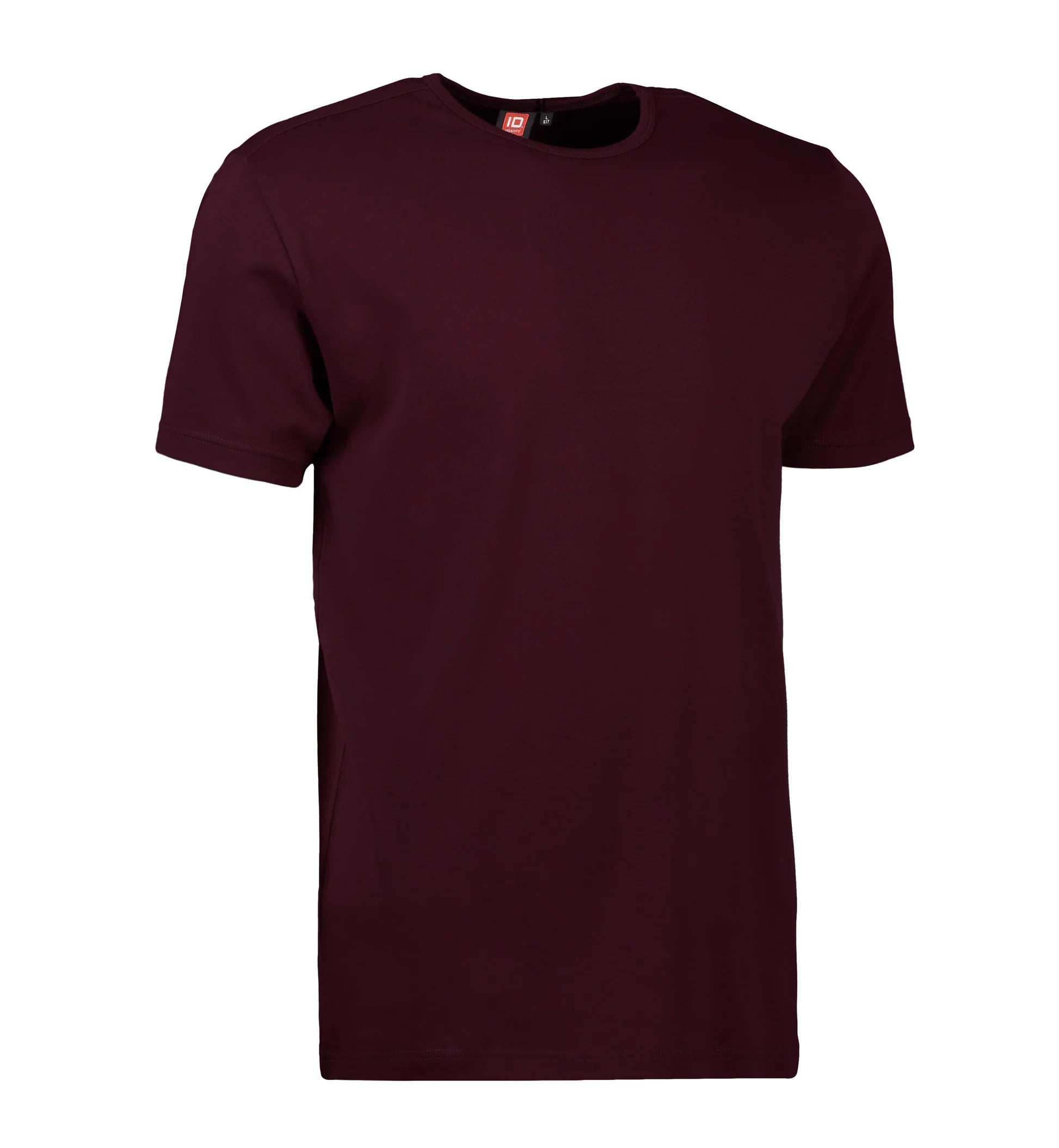 Mørk bordeaux t-shirt med rund hals til mænd
