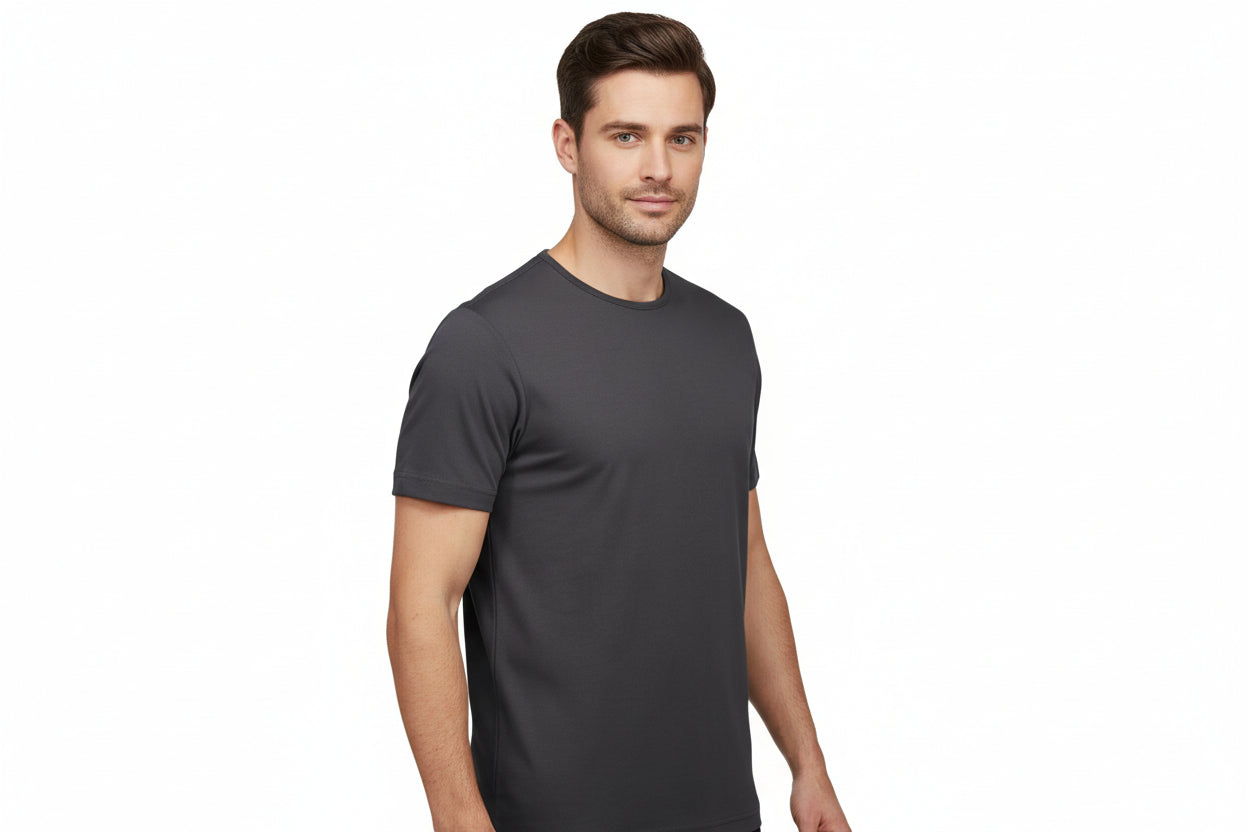 Koks grå t-shirt med rund hals til mænd