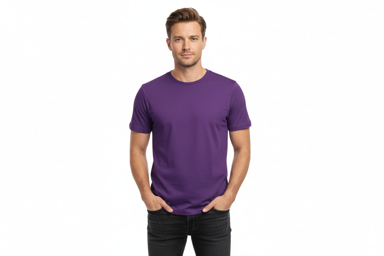 Lilla t-shirt med rund hals til mænd