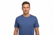 Indigo farvet t-shirt med rund hals til mænd