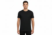 Sort t-shirt med rund hals til mænd