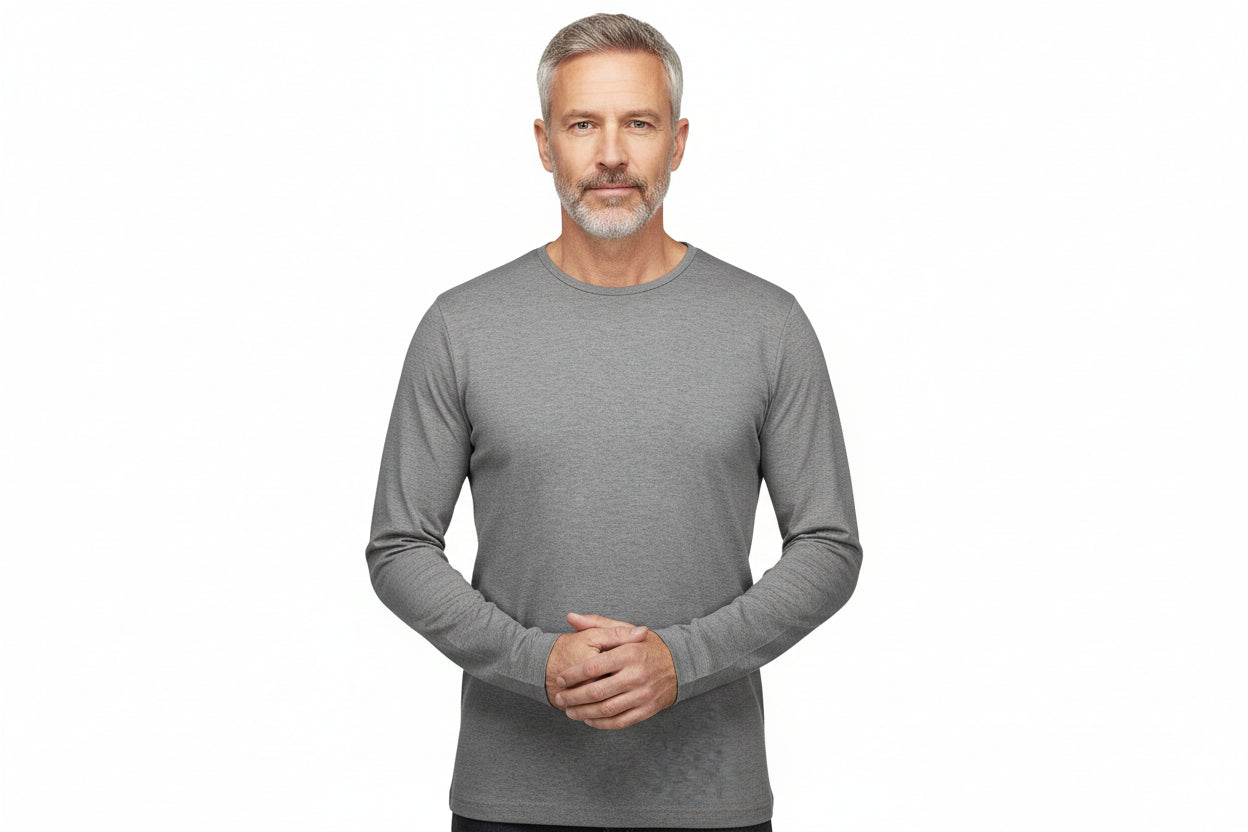 Grå langærmet t-shirt til mænd
