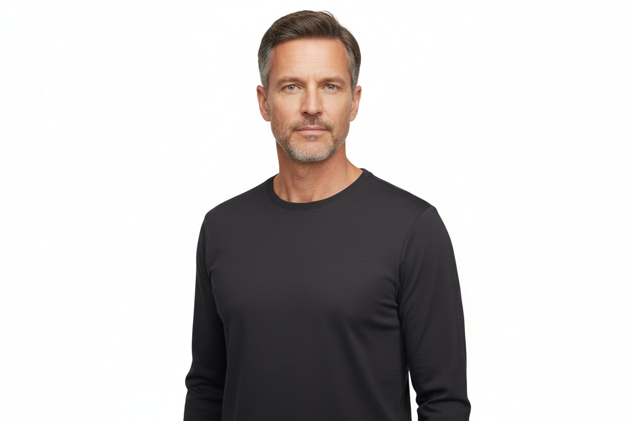 Koks grå langærmet t-shirt til mænd