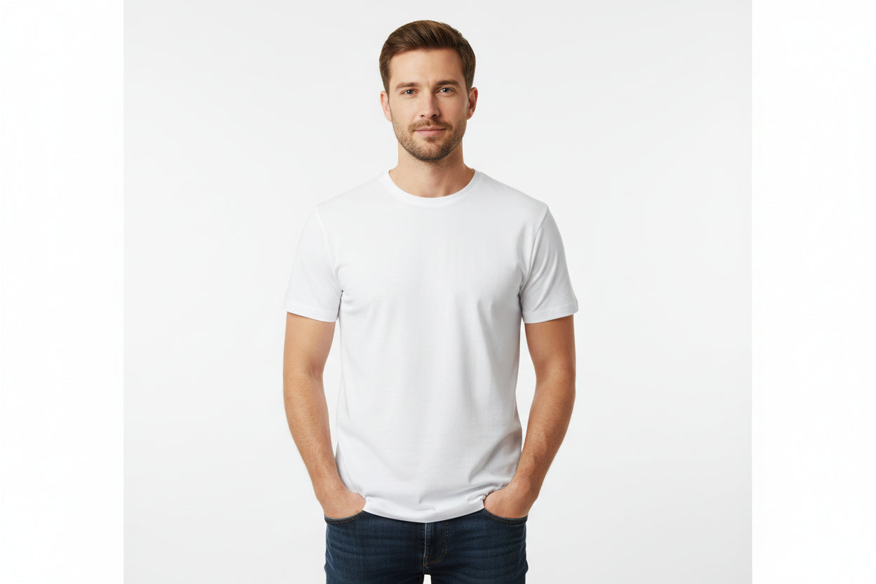 Stretch t-shirt til mænd i hvid