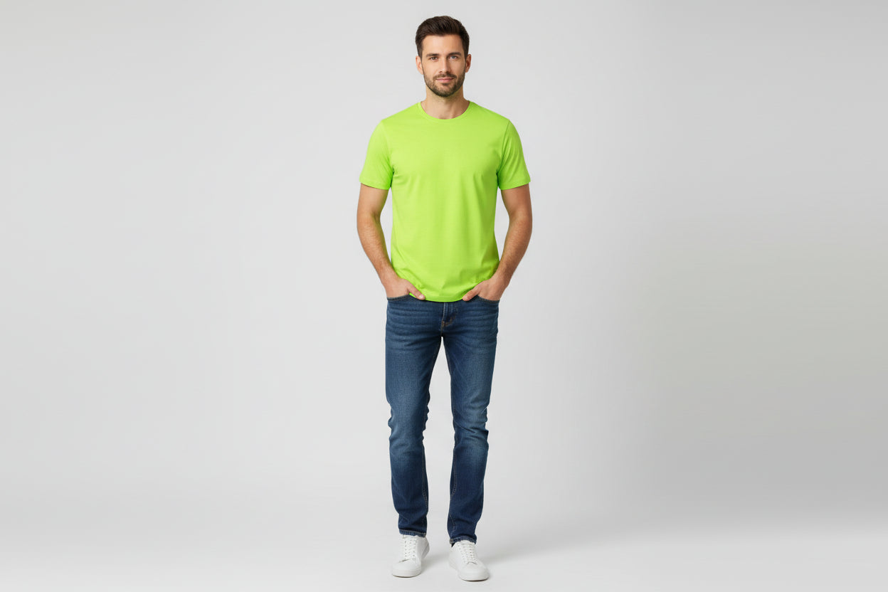 Stretch t-shirt til mænd i lime