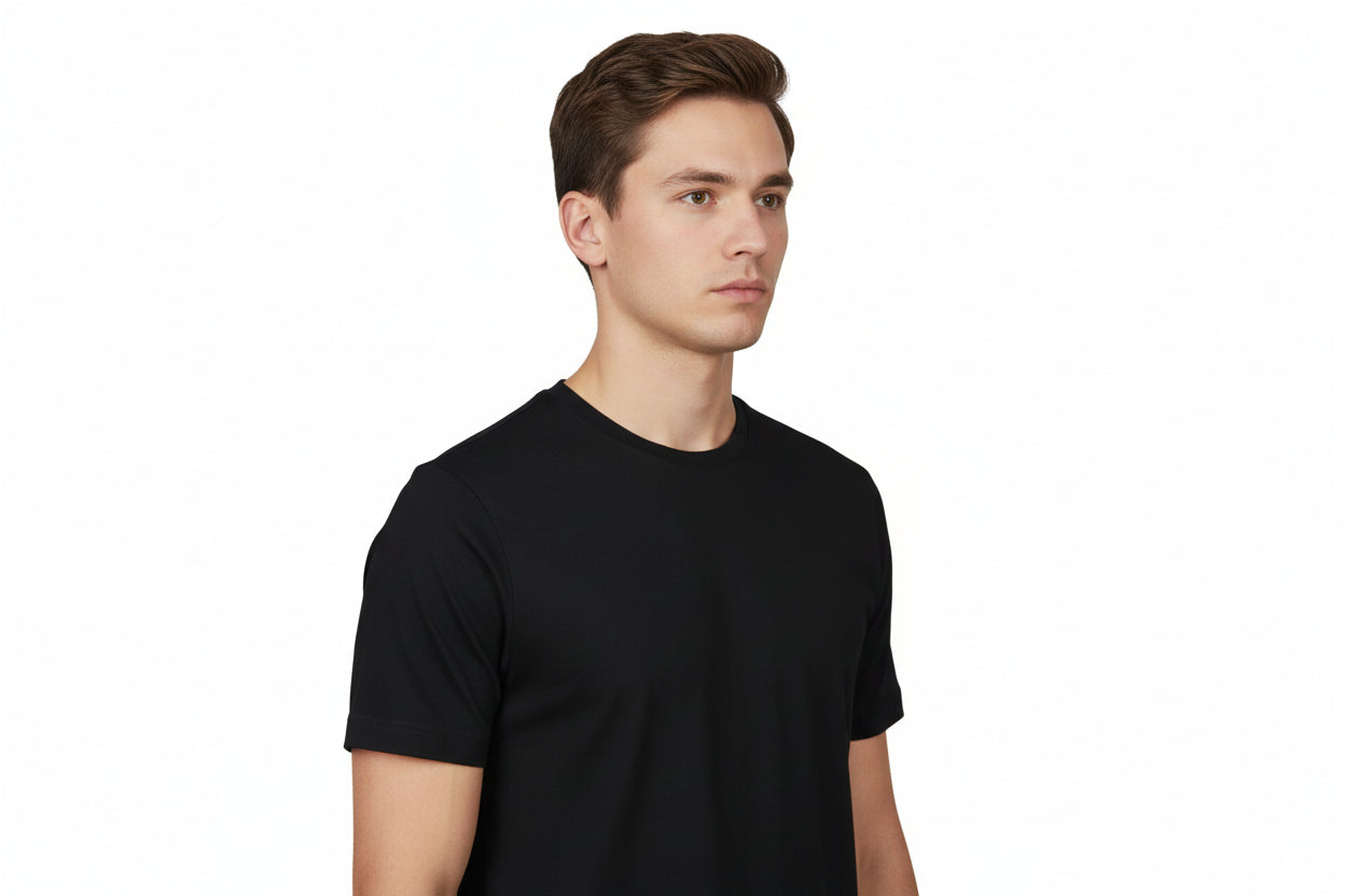 Stretch t-shirt til mænd i sort