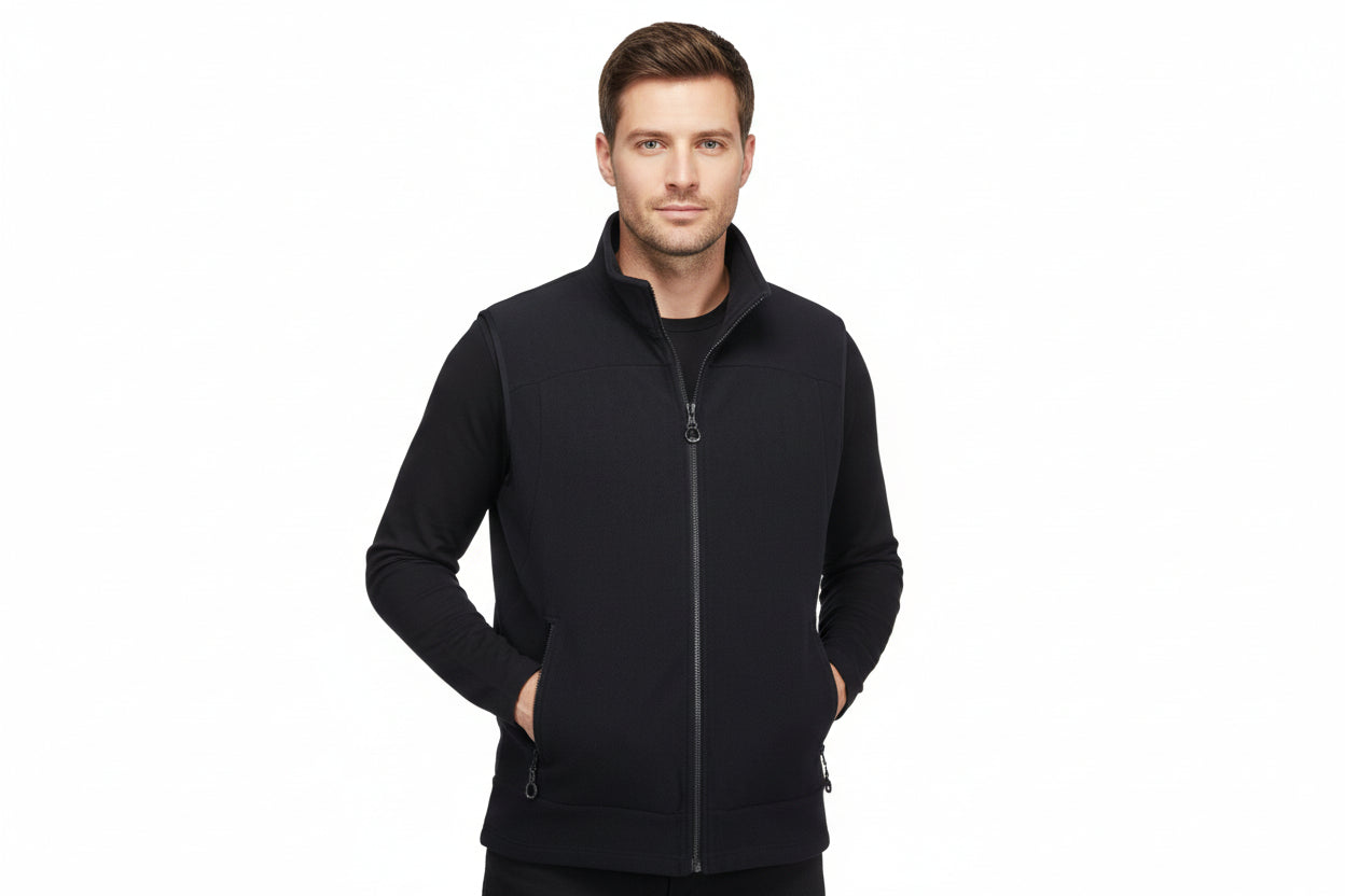 Blød fleece vest til mænd i navy