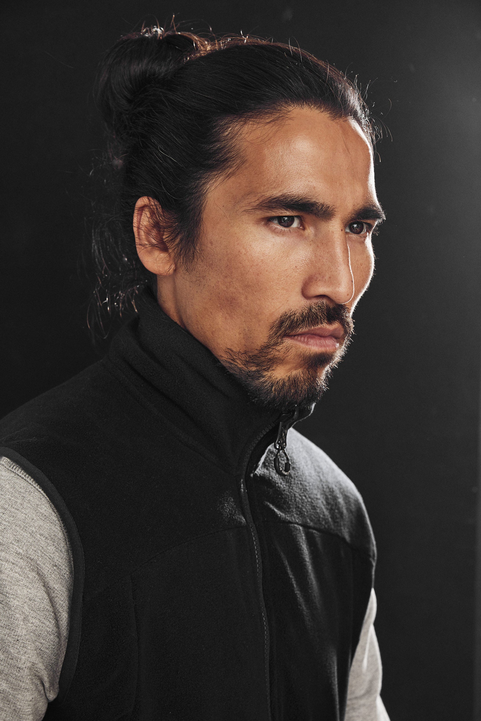 Blød fleece vest til mænd i sort