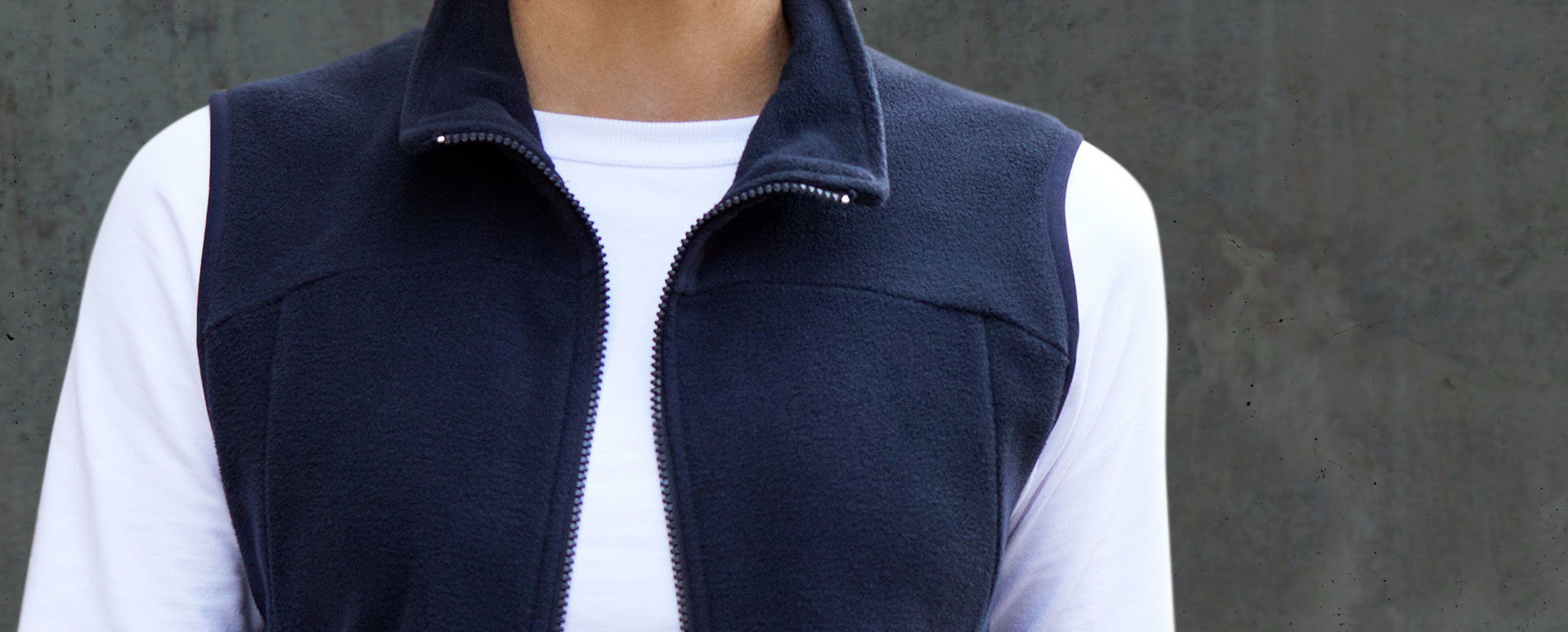 Blød dame fleece vest i navy