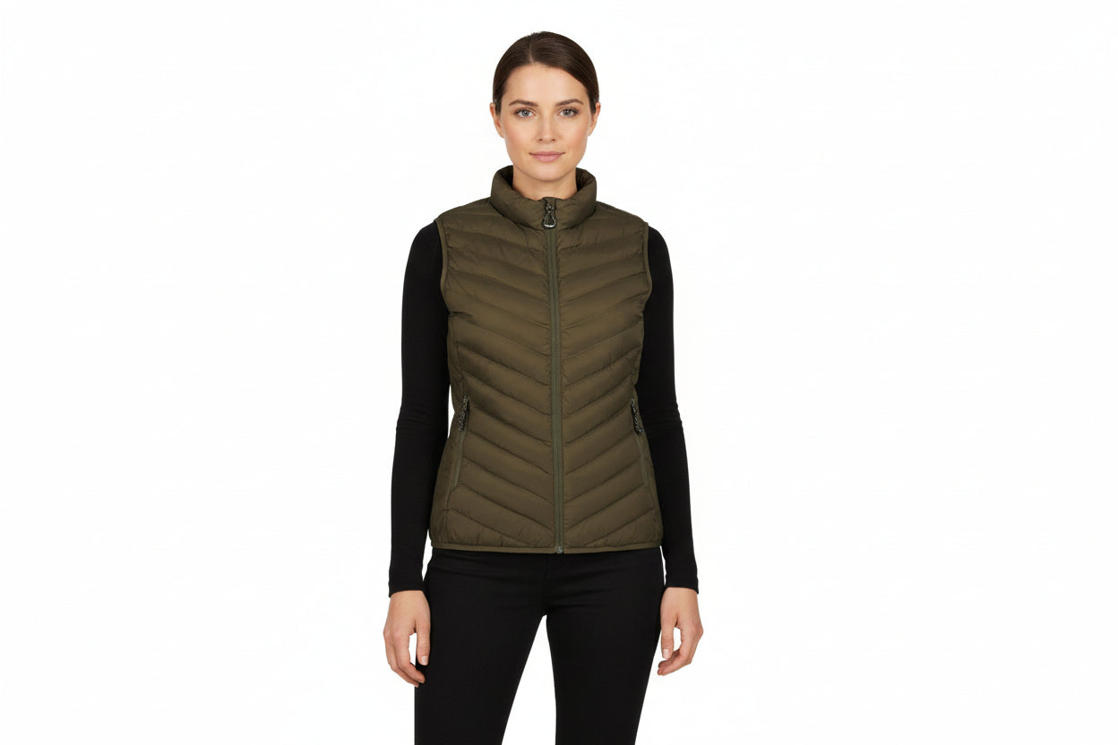 Lækker stretch vest til damer i oliven