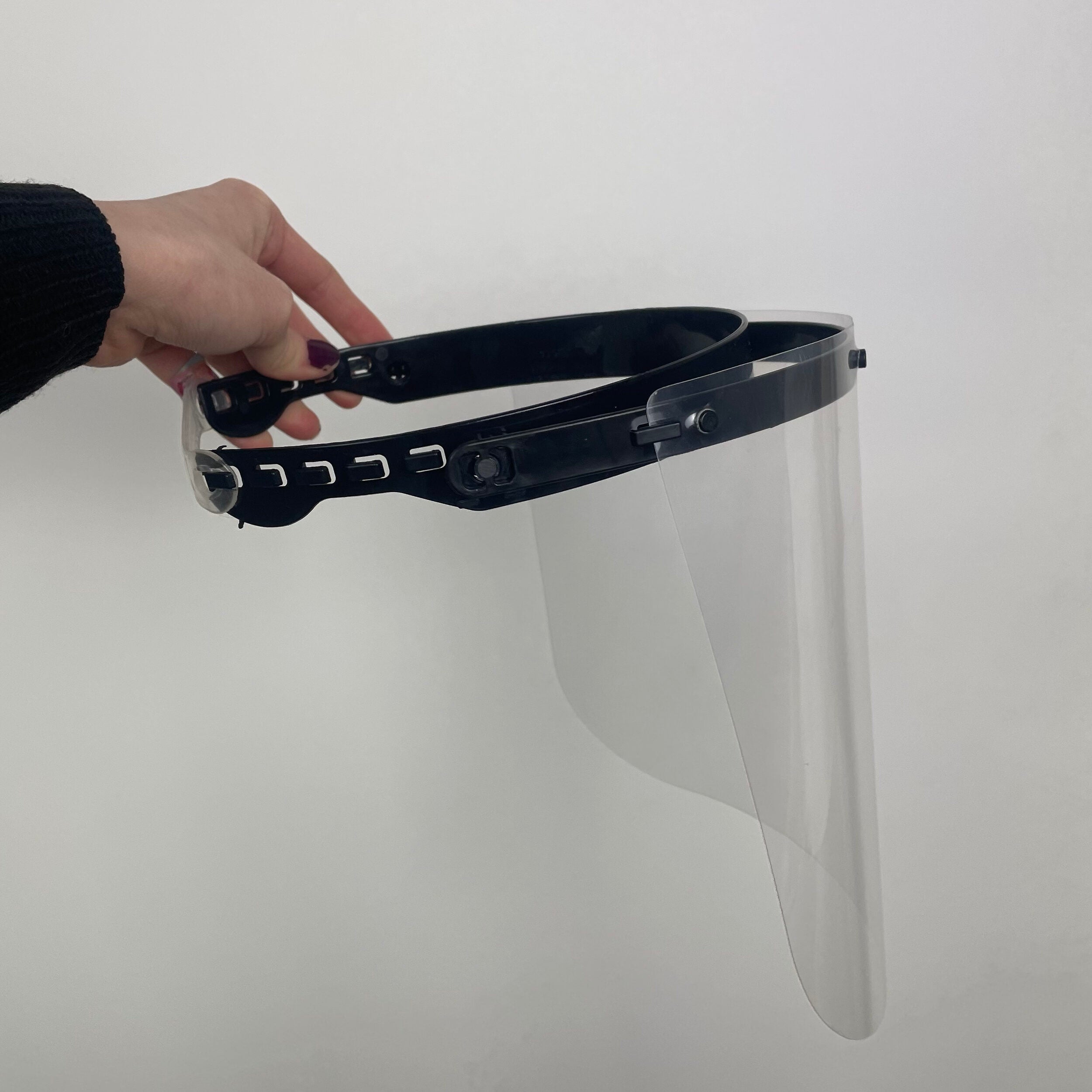 Flergangs visir med bøjle i sort