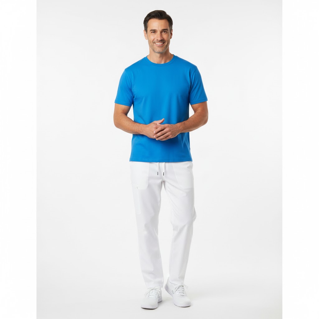 Nybo Turkis Herre Basic T-Shirt, Klassisk Model, Holder Faconen