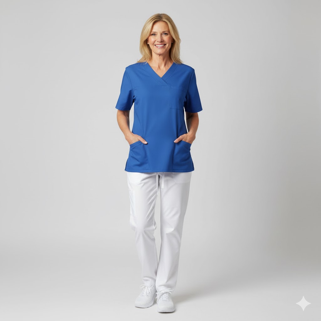 Nybo Blå Dame Heart Busseronne, Åndbar, Slidser, Rummelige Lommer